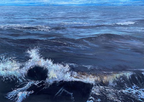 'The 8th Wave' Ocean, Sea, Beach, Crashing Wave Study. by Simon Jones