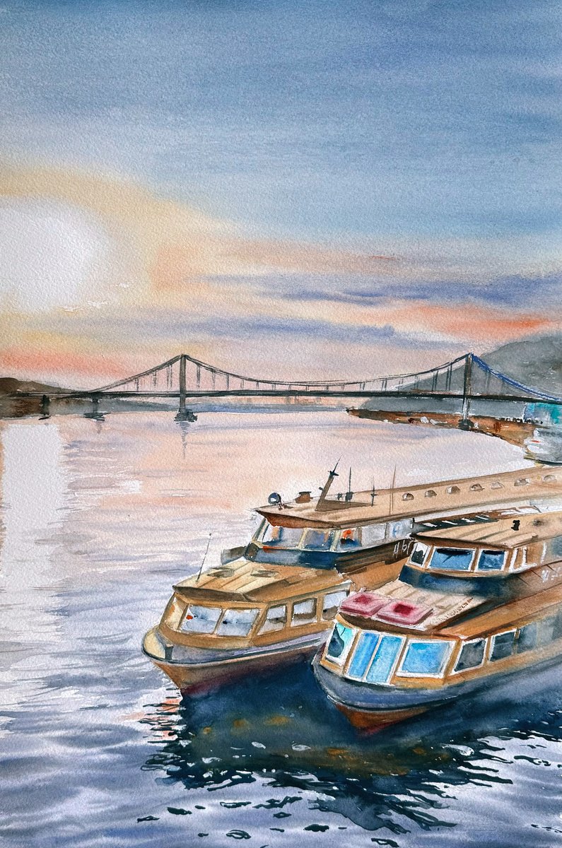 Photorealistic Watercolour , - Two Boats - ? By Irina Ponna, 17 X 23, Artwork For Sale On Artfinder