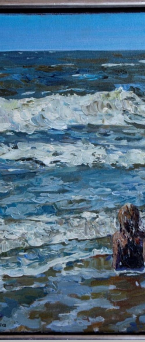 Triptych " Blåvand" Girls and sea . by Nadezda Stupina