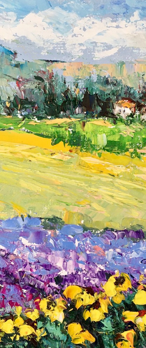Lavender and sunflowers field by Vilma Gataveckienė