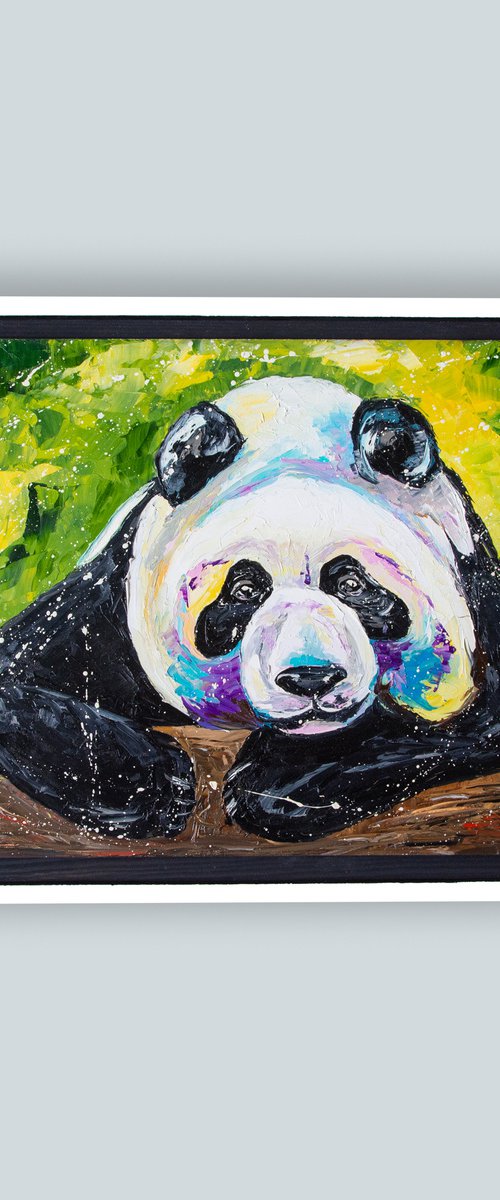 PANDA ( FRAMED 26''X19'' ) by Liubov Kuptsova