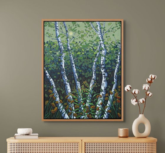 Birches with Goldenrod