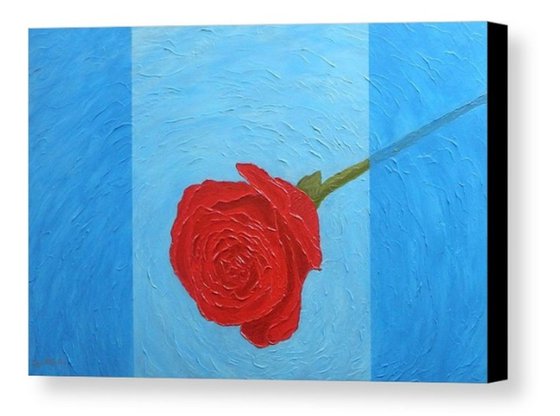 Forever Lovely - spring shower red rose painting; gift ideas; home, office decor