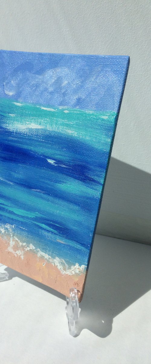 Seascape abstract mini painting. by Olga Ivanova