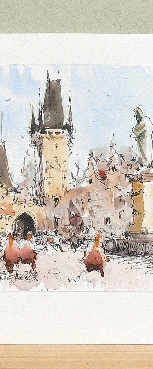 Prague watercolor art. by Marin Victor