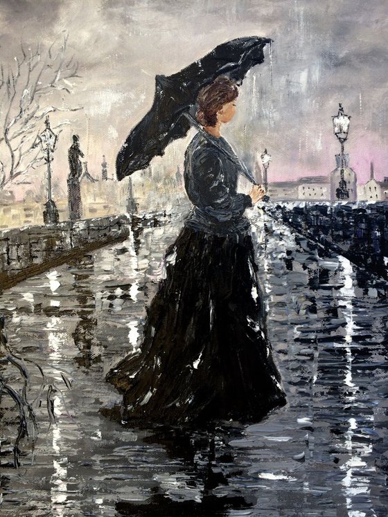 Women under the umbrella