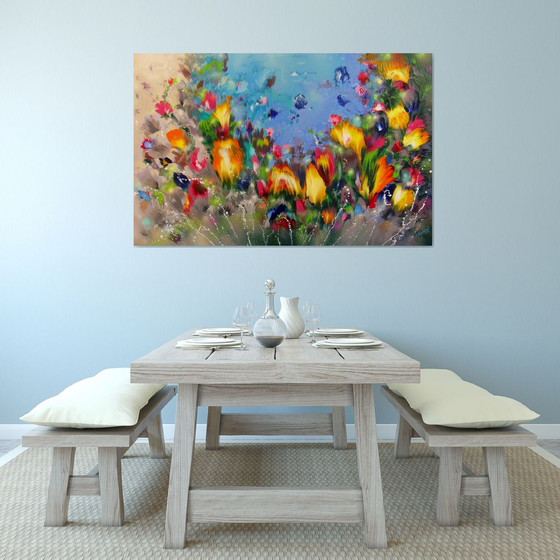 "Flowers" VERY LARGE Floral Painting