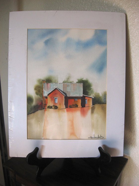 Northern New Mexico Farmhouse - Original Watercolor Painting