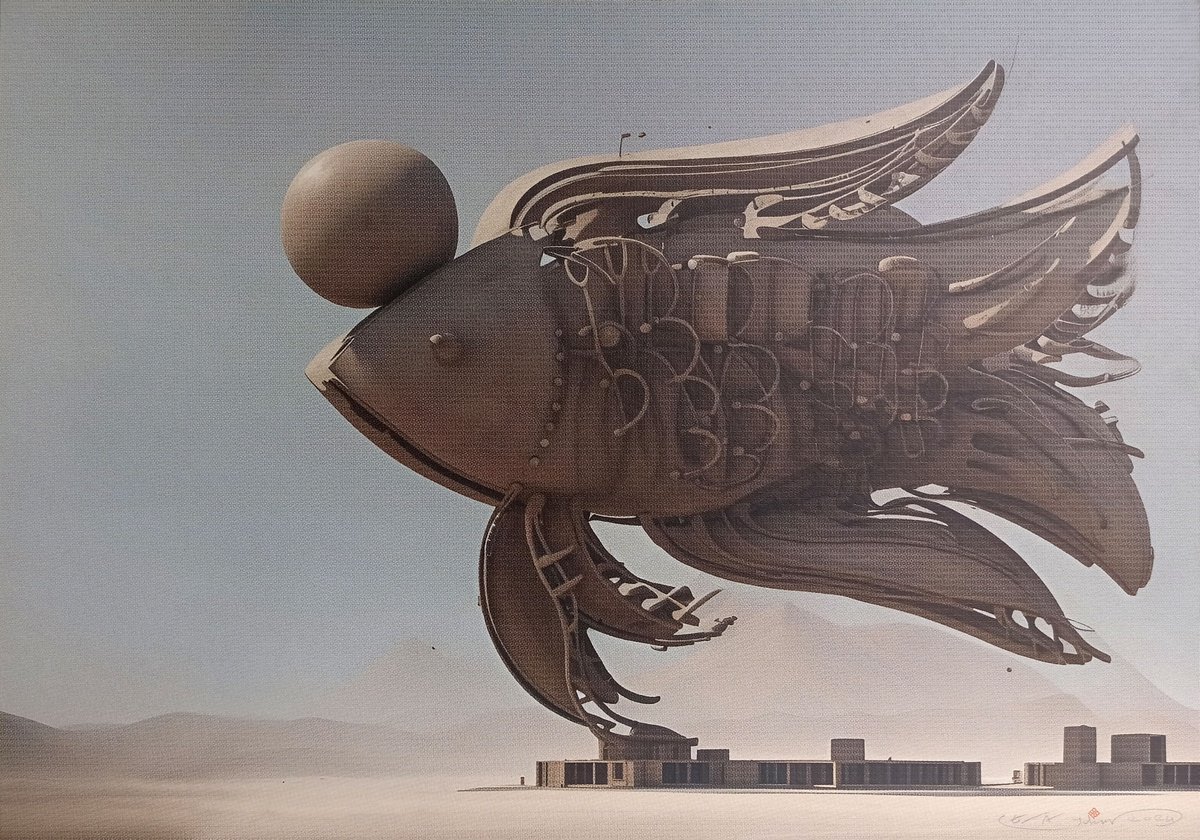 Abstract Cityscapes Giclee Print By Gokhan Okur, 39 X 28, Somewhere Else In The Desert, Original Artwork