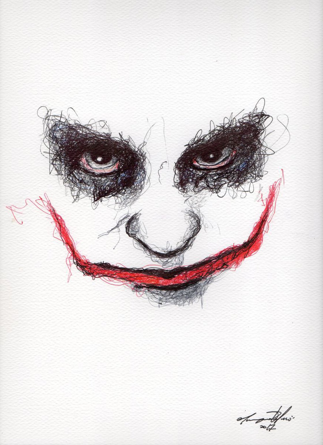 Joker Ink Drawing By Maurizio Puglisi Artfinder