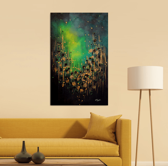 Perfect Atmosphere #6 - Extra large original abstract floral landscape