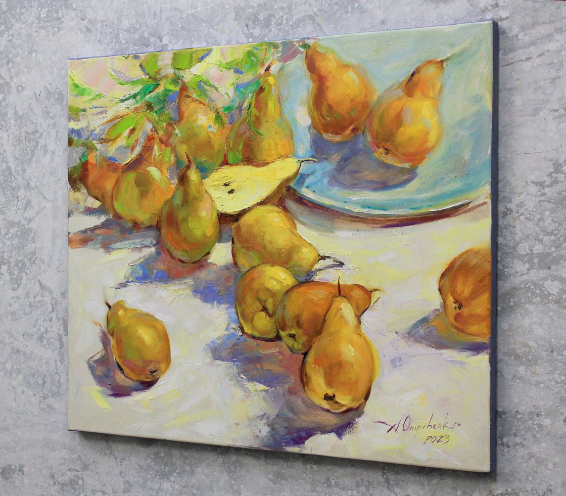 Sweet pears Oil painting by Alisa Onipchenko-Cherniakovska | Artfinder