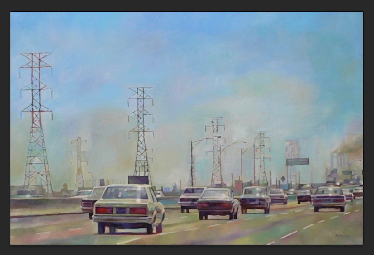 Photorealistic Cityscapes Oil Painting By Benoit Montet, 61 X 42, L