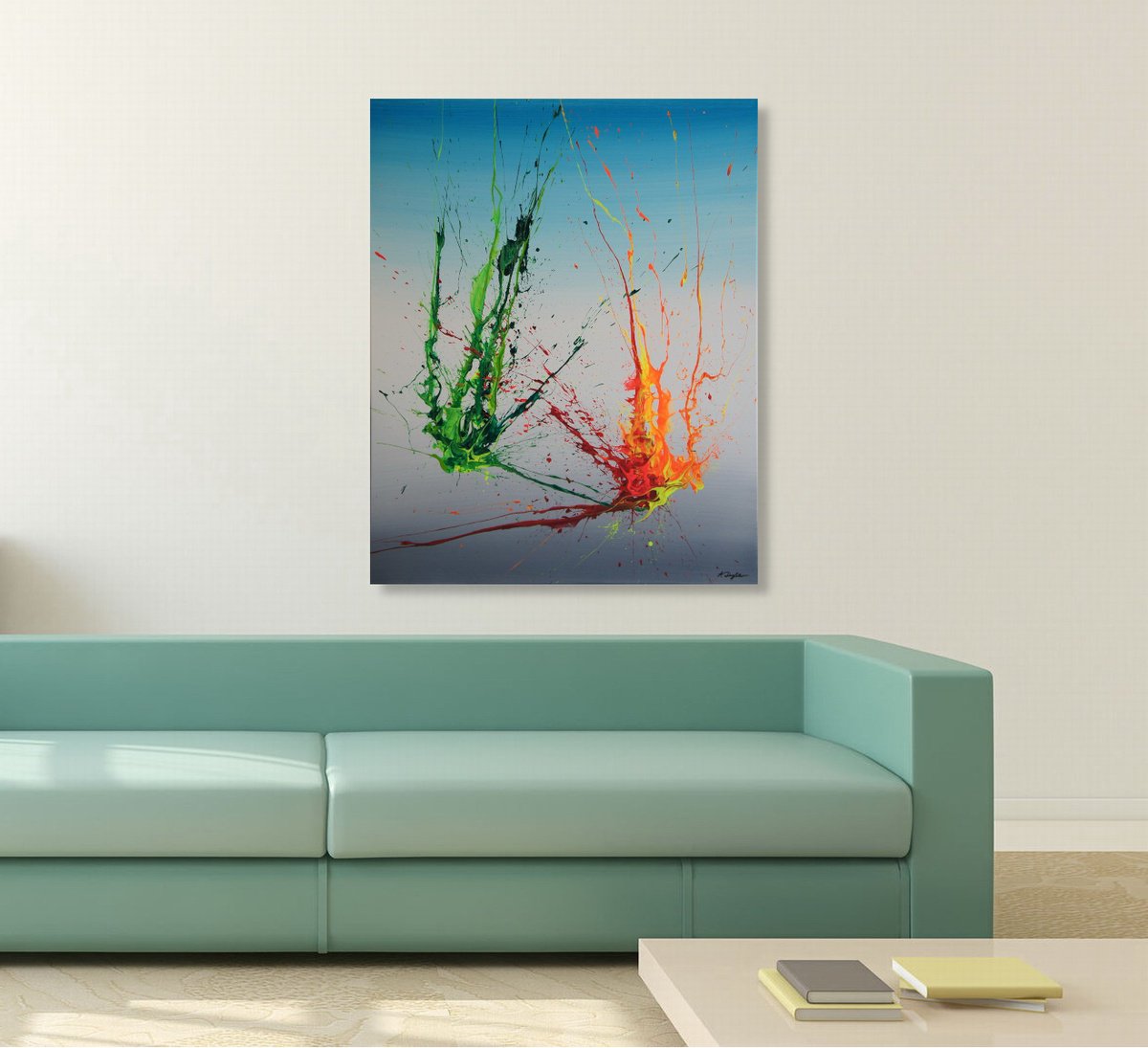 Abstract Acrylic Painting By Ansgar Dressler, 31 X 39, Symbiosis Iv, Original Artwork