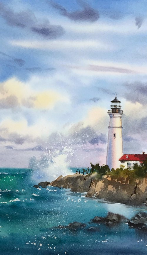 Before the storm  Lighthouse #2 by Eugenia Gorbacheva