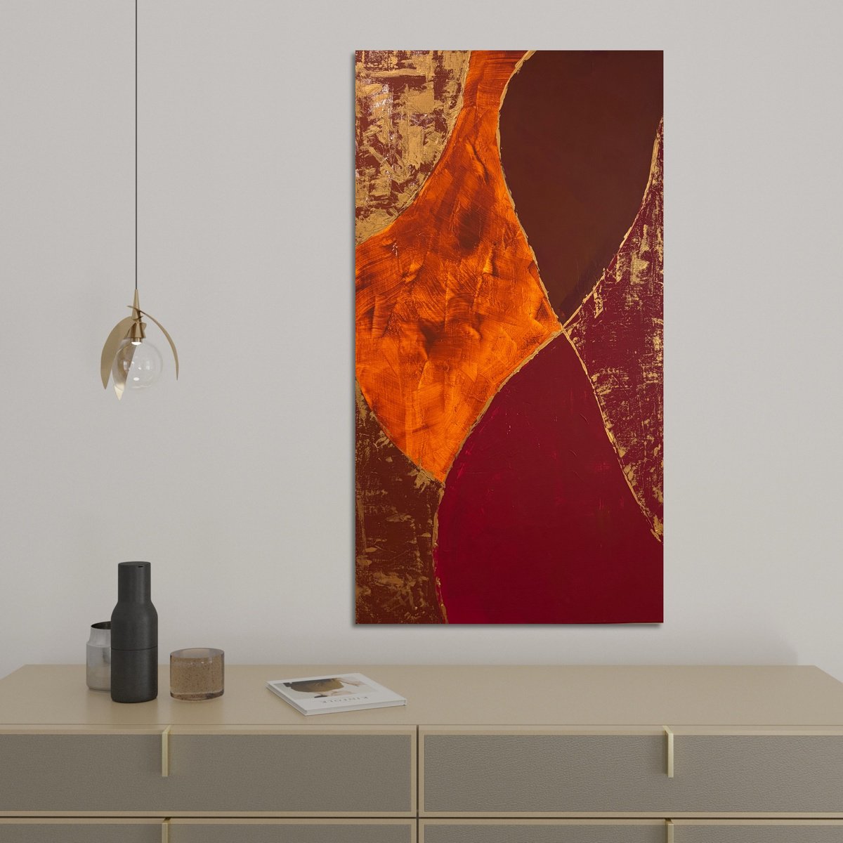 Gilded Currents 50X90?2 Cm By Exclusive Arts, 20 X 35, Artwork For Sale On Artfinder