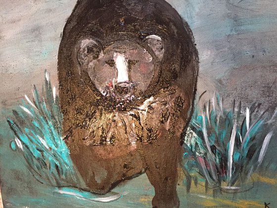 Black Bear Painting / Acrylic Painting on Canvas / Home Decor / Wall Art / Original Paintings for sale / Last Minute Christmas Gift Ideas