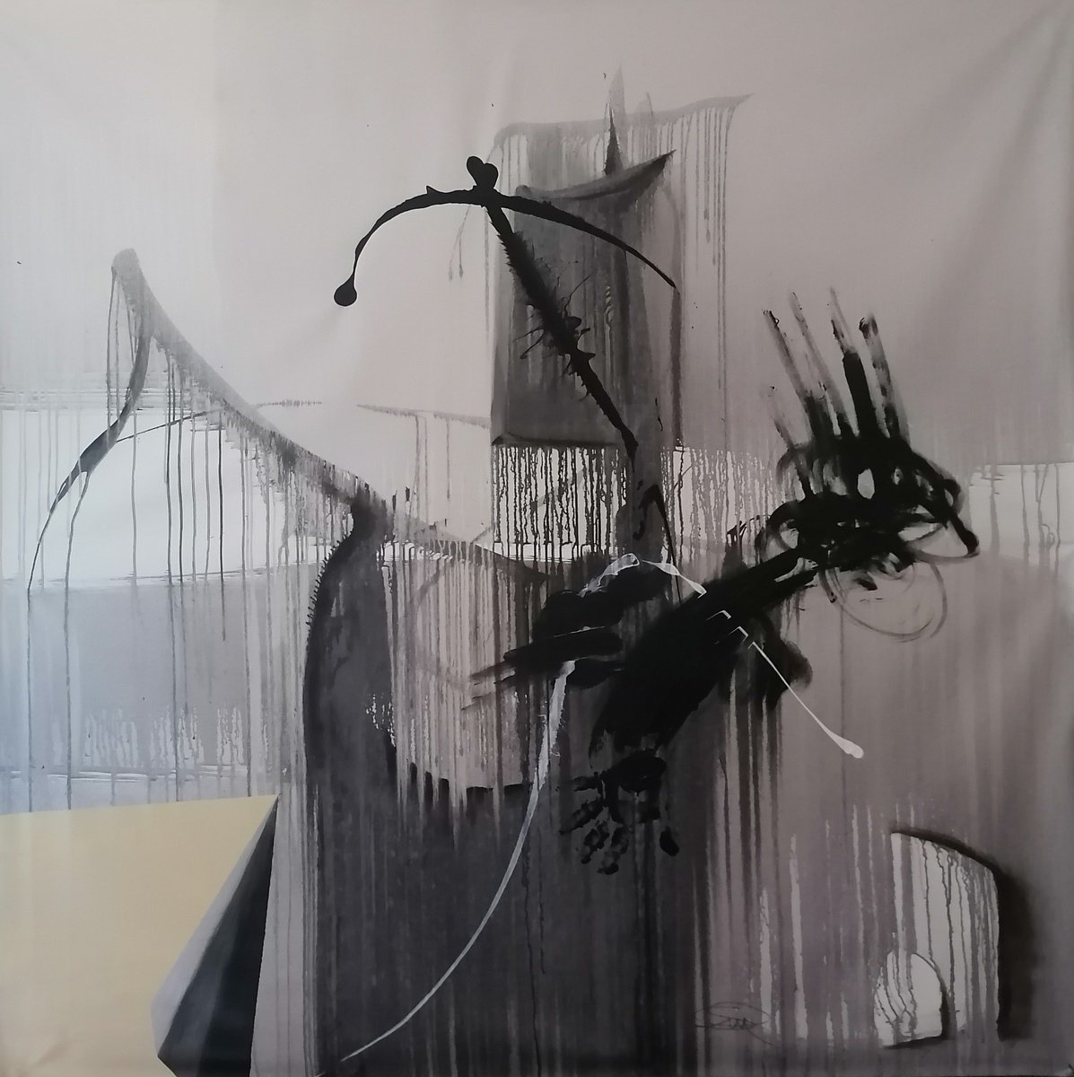 Abstract Acrylic Painting By Stefano Mazzolini, 63 X 63", Velgal, Original Artwork