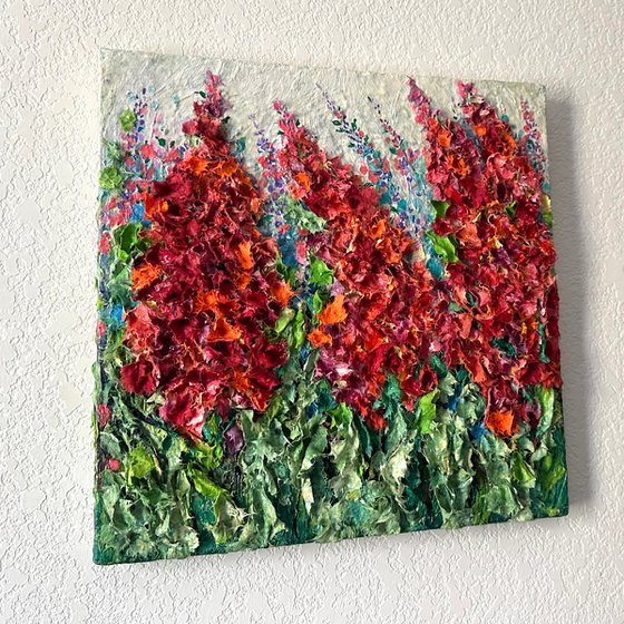 Floral Delight: Original Palette Knife Painting