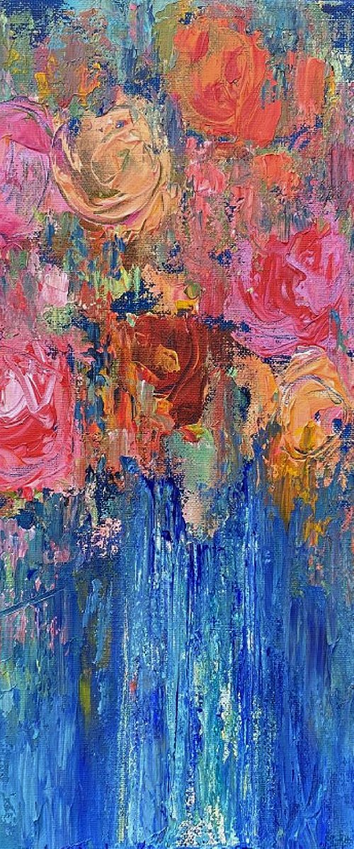 Bouquet on Blue II by Jan Rippingham
