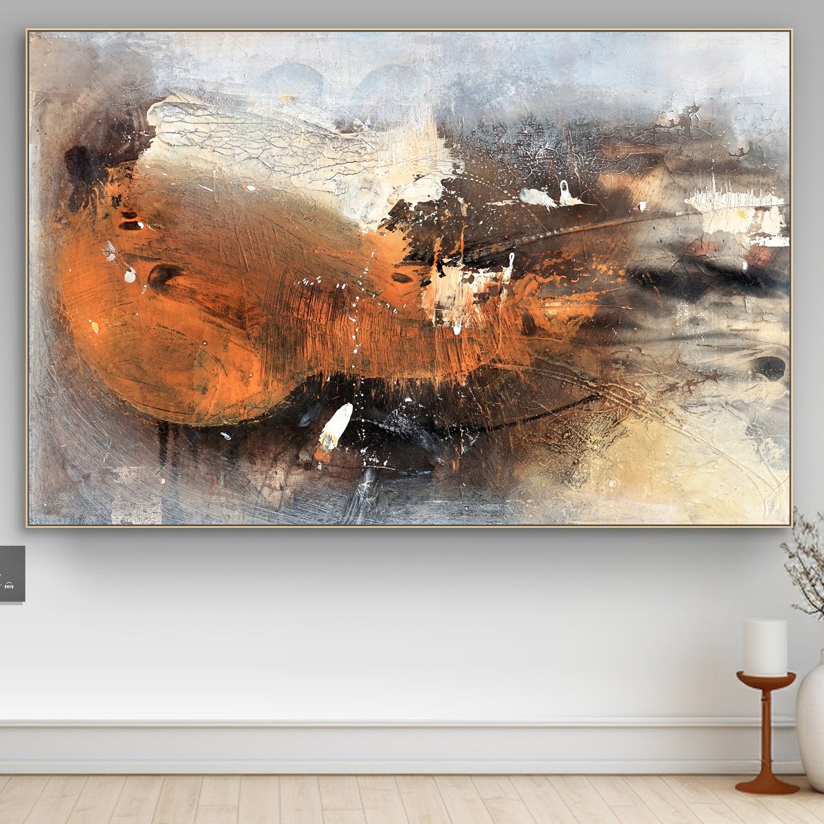 Organic Abstract Painting By Adriano Ribeiro, 47 X 29, Golden Planar, Original Artwork