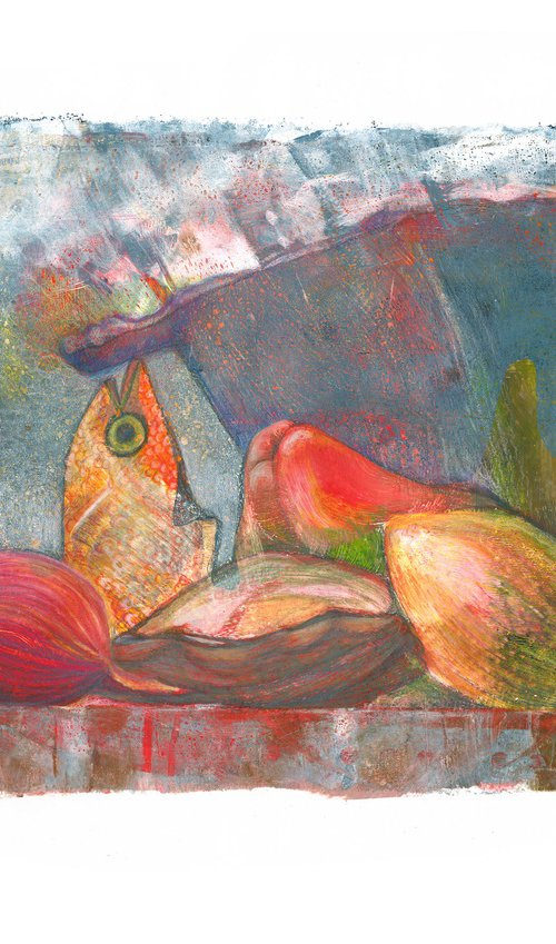 Still life with fish by Hilde Hoekstra