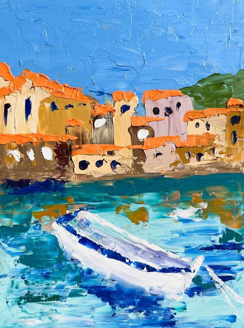 Positano Boat by Halyna Kirichenko