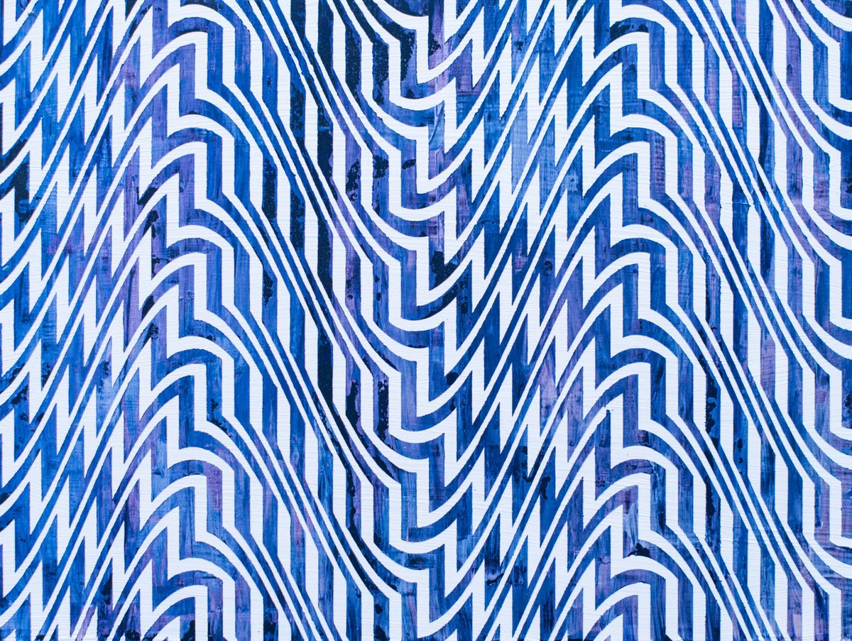 Geometric Abstract Acrylic Painting By Sean Christopher Ward, 12 X 9", It