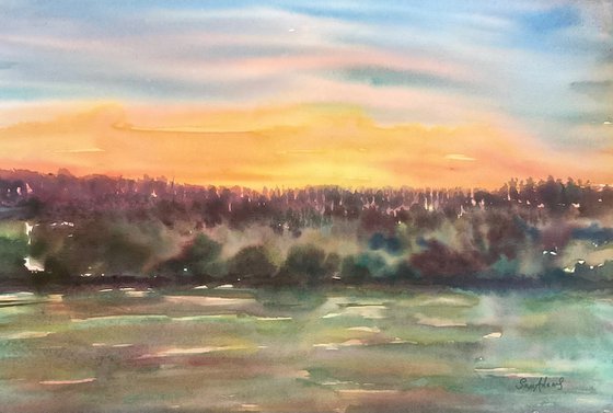 Slowley woods sunset, Exmoor