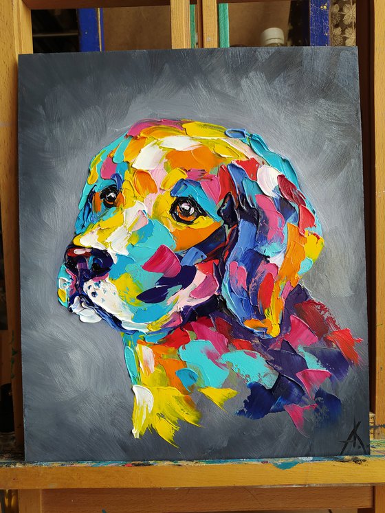 My lovely labrador - funny pet, labrador, labrador dog, labrador face, pet oil painting, dog, dog face, dog oil painting,