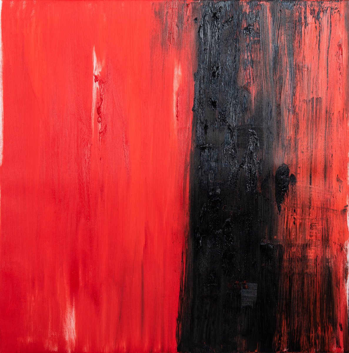 Abstract Oil Painting By Tanya Bilous, 28 X 28", Border, Original Artwork