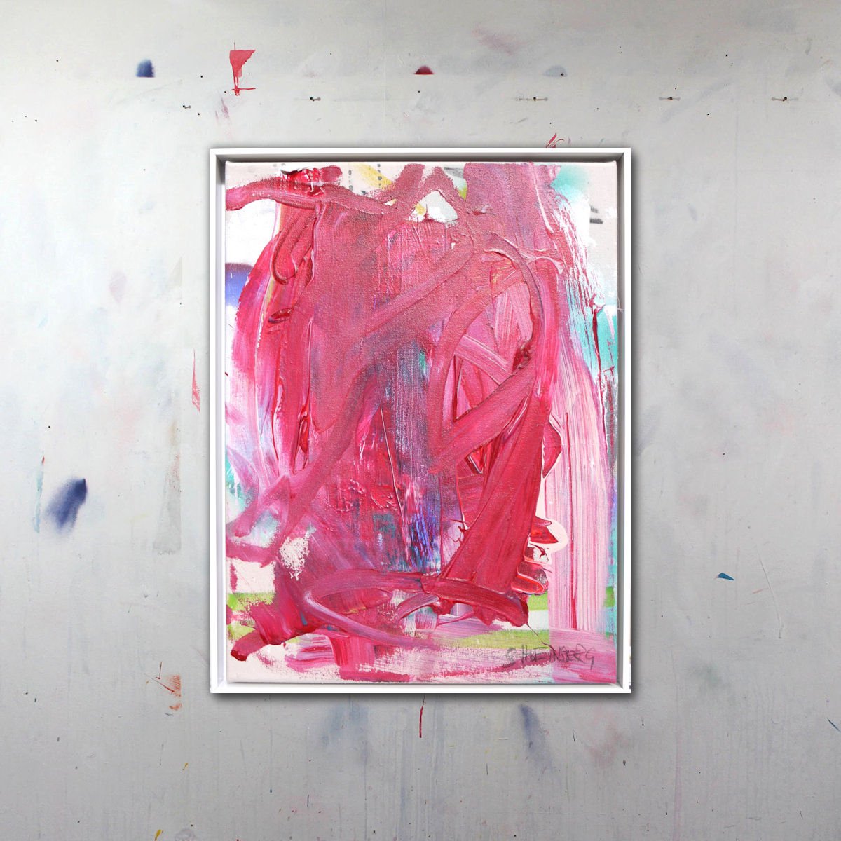 Expressive Abstract Painting By Daniela Schweinsberg, 13 X 17, Full-Hearted I, Original Artwork