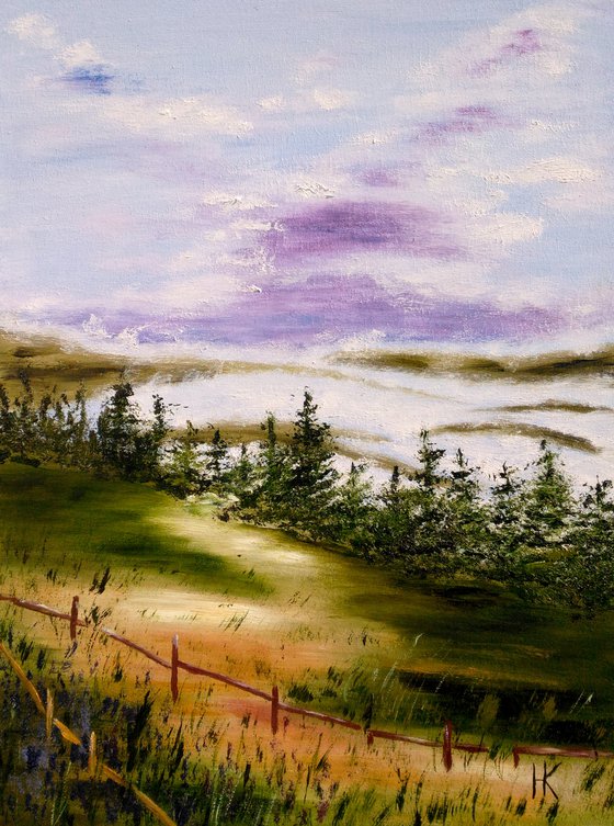 Ukraine Painting Mountains Original Art Carpathians Oil Artwork Small Home Wall Art  12 by 16" by Halyna Kirichenko