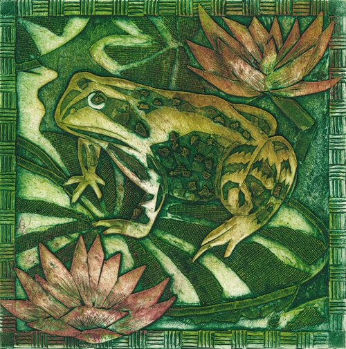 Frog Amongst the Lilies by Marian Carter