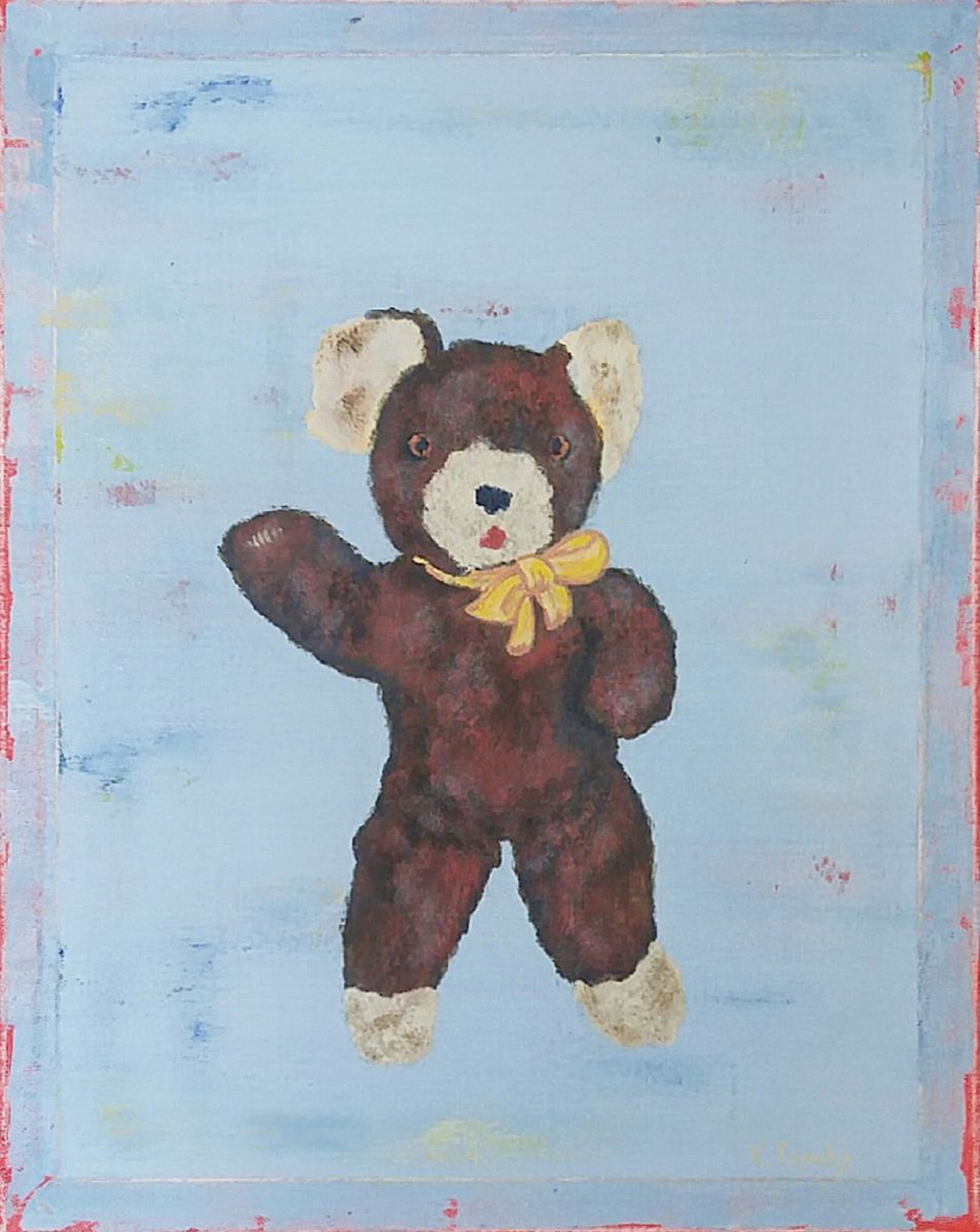 Teddy Bear Acrylic Painting By Valentina Topchy Artfinder