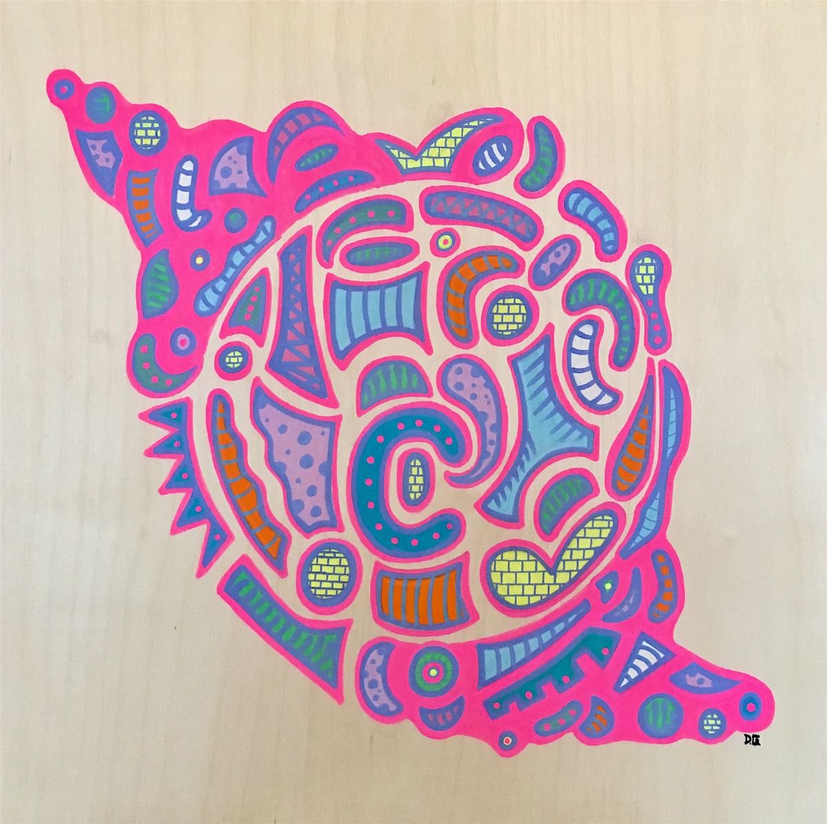 Abstract Acrylic Painting By Daniel Goodman, 18 X 18, Prison Riot, Original Artwork