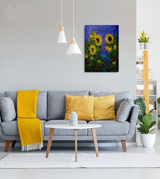 Sunflowers at Dusk
