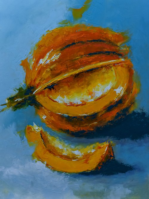 Pumpkin oil painting. Still life with pumpkin by Marinko Šaric