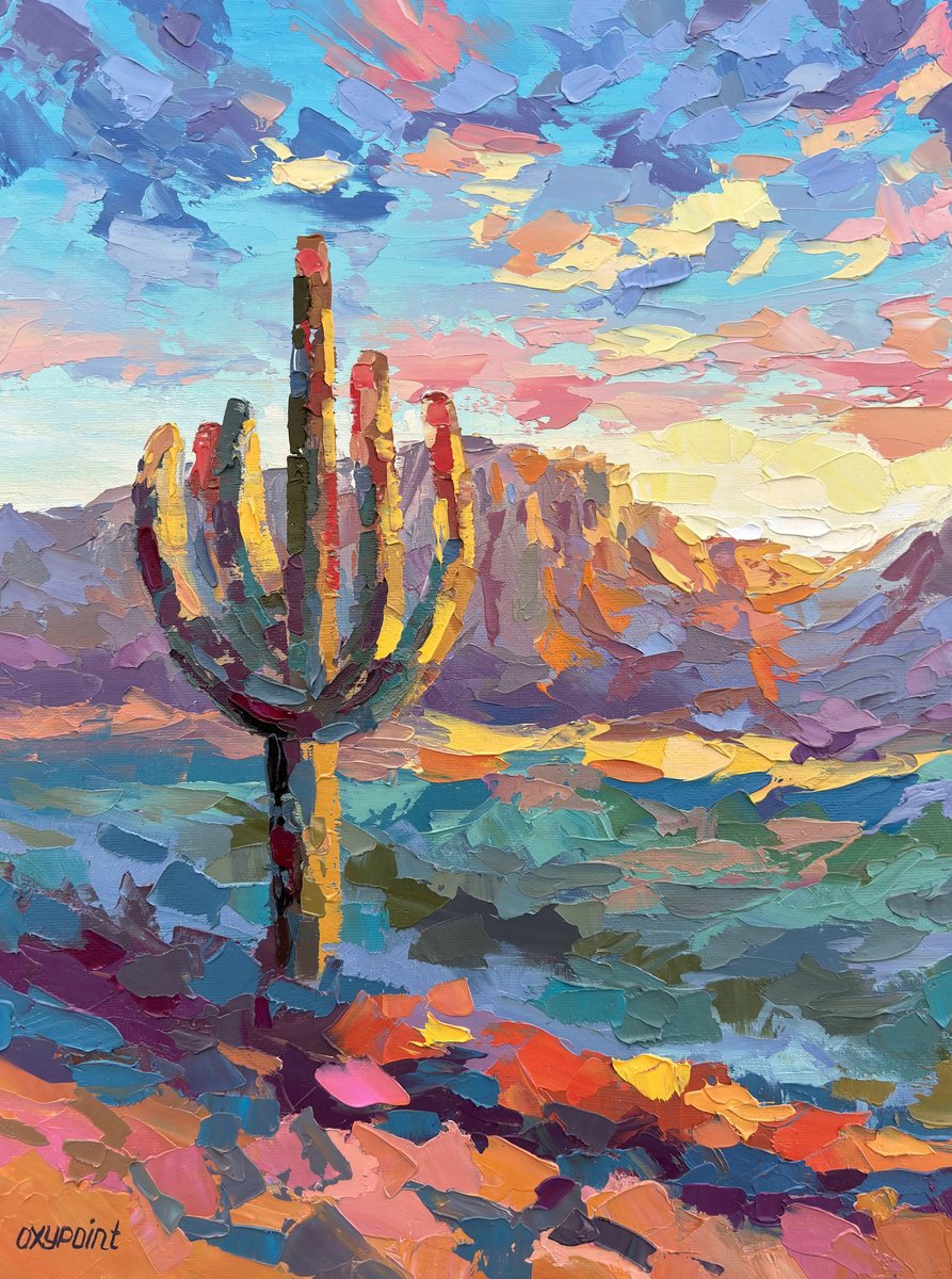 Saguaro By Oxypoint, 12 X 16, Artwork For Sale On Artfinder