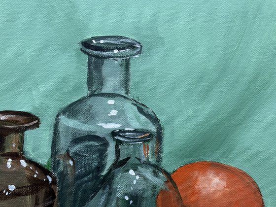 Still Life with Glass and Orange