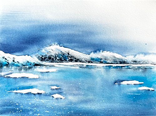 Blue Lagoon Watercolor by Yana Ivannikova