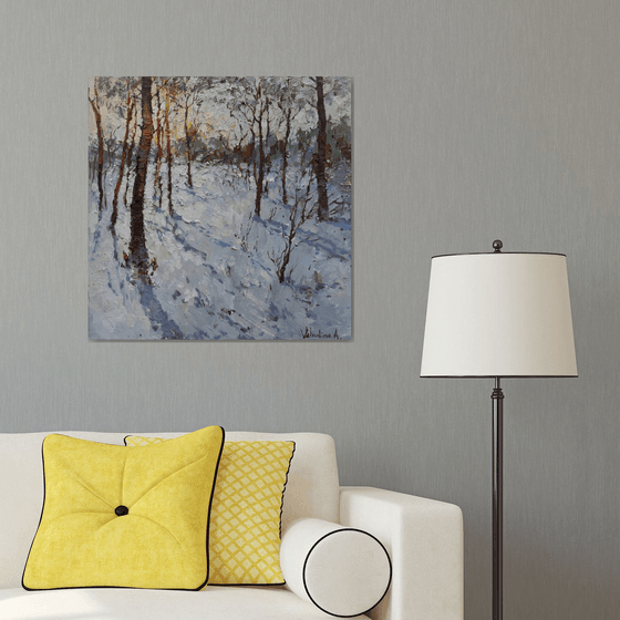 Winter  forest - Original oil painting