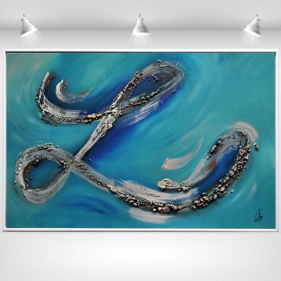 Liaison - Abstract Art - Acrylic Painting - Canvas Art - Framed Painting - Abstract Sea Painting - Ready to Hang