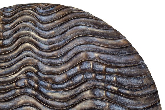 Round Erosion #06/10 | Abstract Bronze Wall Sculpture
