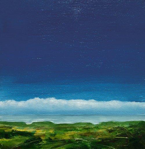 Study : Clouds - landscape #22 - oil on MDF panel by Fabienne Monestier