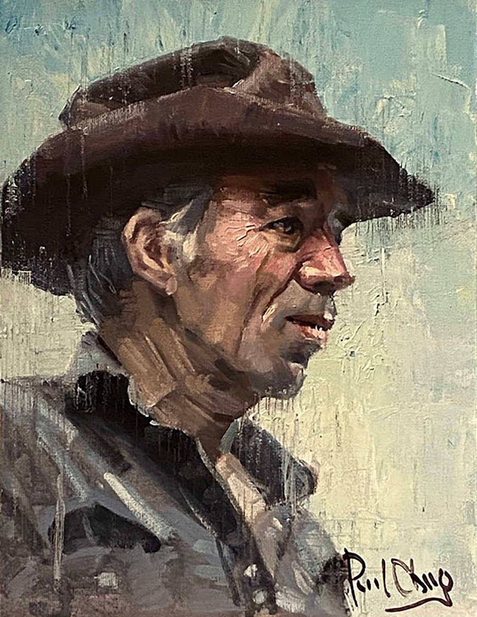 Cowboy with Brown Hat Profile by Paul Cheng