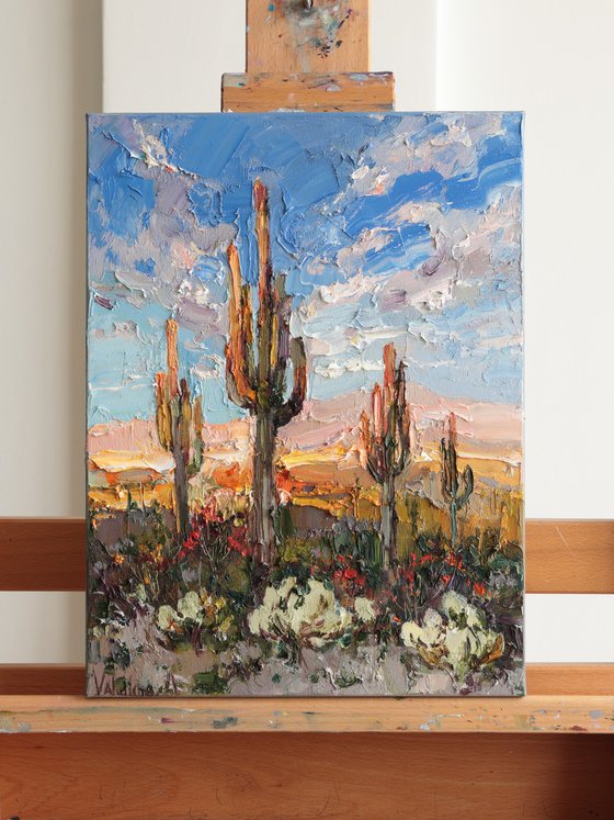 Cactus Desert at Sunset