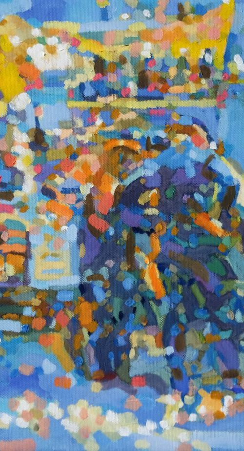 Market, Gozo, oil painting by Paul Edmondson