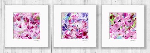 Sweet Blooms Collection 1 - 3 Floral Paintings by Kathy Morton Stanion by Kathy Morton Stanion
