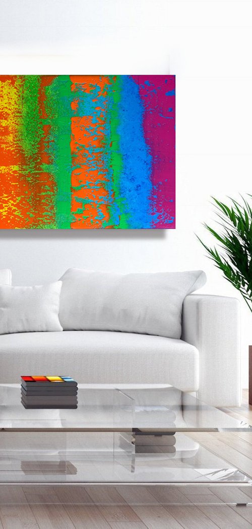 Bridge to Eternity - LARGE ABSTRACT ART – EXPRESSIONS OF ENERGY AND LIGHT. READY TO HANG! by Julijana Ravbar